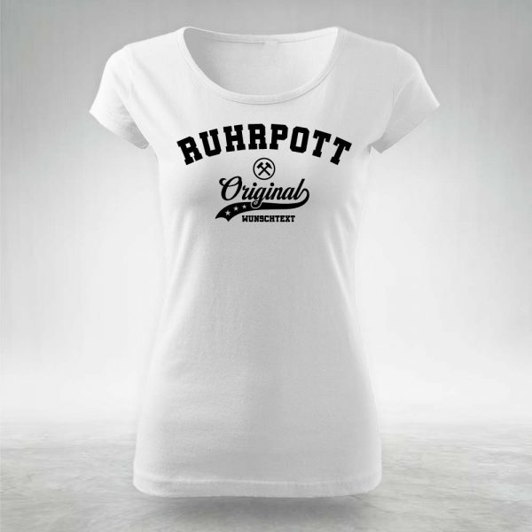 Damen Shirt Weiß Druck schwarz