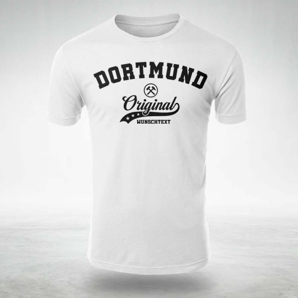 Dortmund Herren T-Shirt in weiß mit Wunschtext