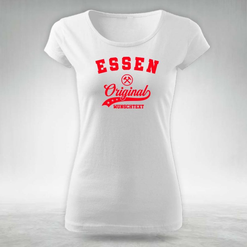 Alternative view of Essen T-Shirt Frauen Rot Weiss mit Wunschname