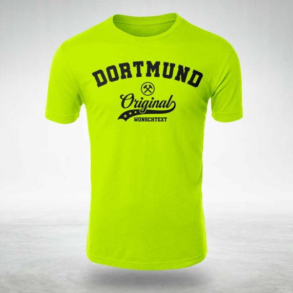 Herren T-Shirt Dortmund in Gelb mit Wunschtext
