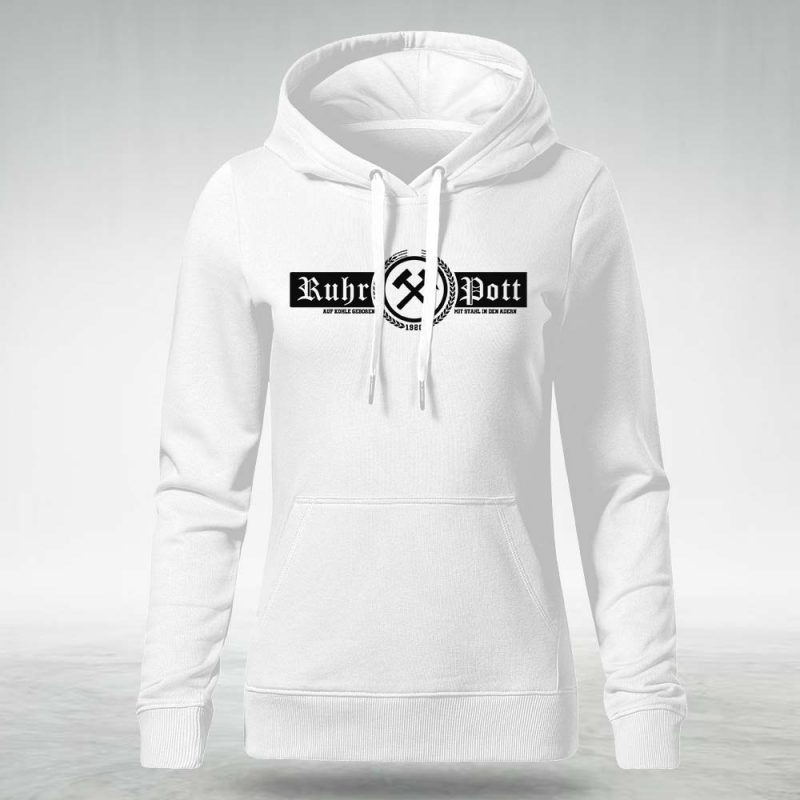 Auf-Kohle-geboren-Ruhrpott-Hoodiet-Frauen-weiß