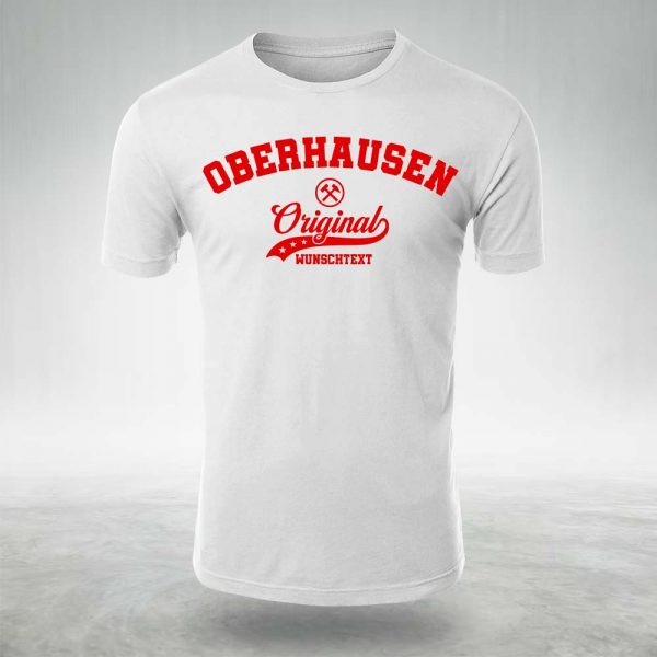 Herren T-Shirt-Oberhausen-Weiss-Rot