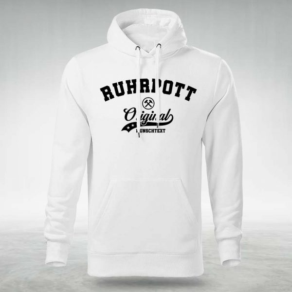 Männer Ruhrpott Hoodie weiß