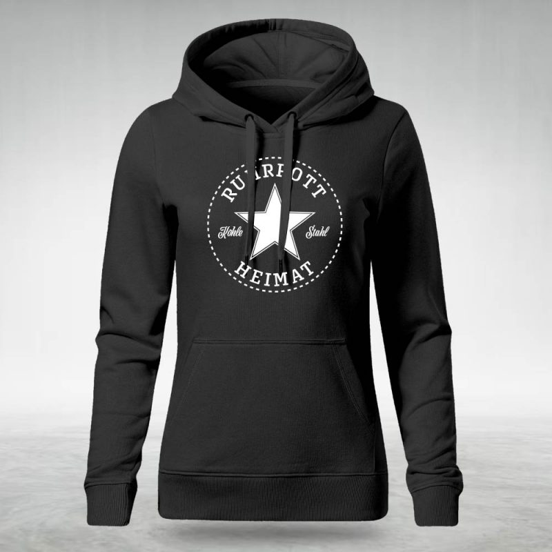 Frauen Hoodie Ruhrpott Star schwarz