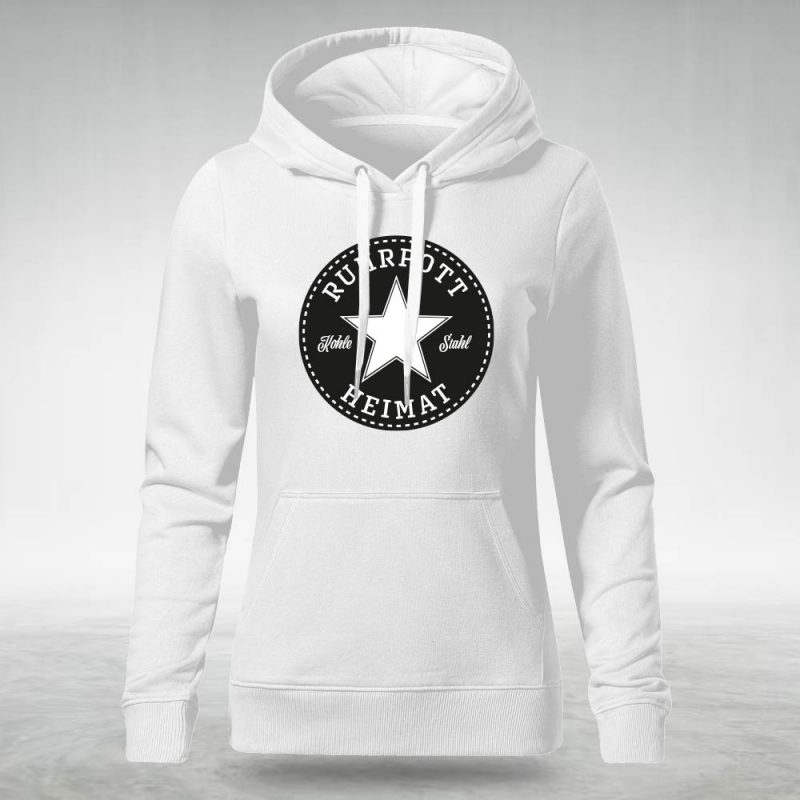 Frauen Hoodie Ruhrpott Star weiß schwarz