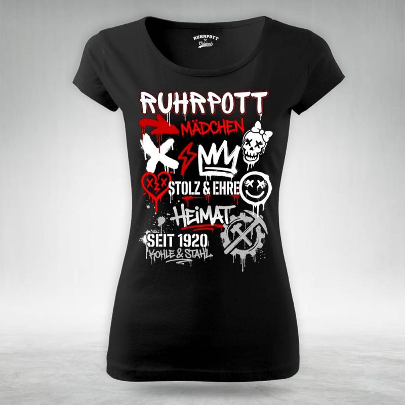 Frauen T Shirt Grafitti Ruhrpott